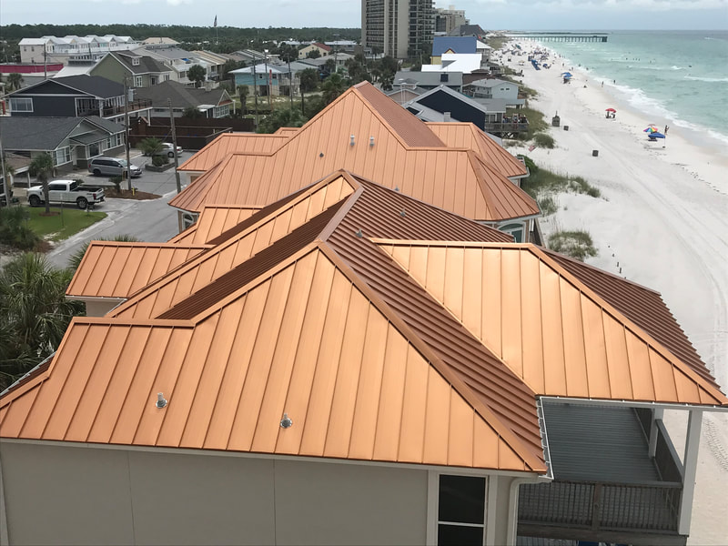 New copper colored metal roof in PCB